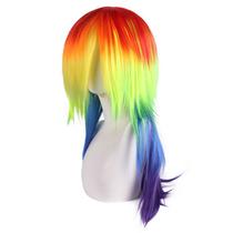 Peruca de cosplay Littles Ponys Rainbows Dashs Cabelo sintético 65cm