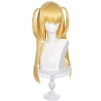 Peruca de cosplay, loira, com rabos de cavalo, 70 cm de comprimento, reta, sintética Peruca de cosplay, loira, com rabos de cavalo, 70 cm de comprimento, reta, sintética
