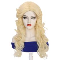 Peruca de cosplay loira longa encaracolada de 45 cm sintética para mulheres Peruca de cosplay loira longa encaracolada de 45 cm sintética para mulheres