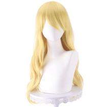 Peruca de cosplay longa e ondulada, loira, 70 cm, sintética resistente ao calor Peruca de cosplay longa e ondulada, loira, 70 cm, sintética resistente ao calor