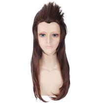 Peruca de cosplay longa e reta em camadas marrom de 60 cm para todas as idades Peruca de cosplay longa e reta em camadas marrom de 60 cm para todas as idades