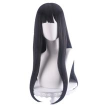 Peruca de cosplay longa reta preta com franja de 75 cm para mulheres e homens Peruca de cosplay longa reta preta com franja de 75 cm para mulheres e homens