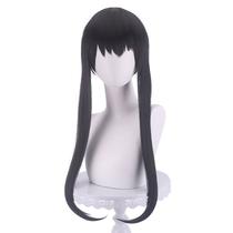 Peruca de cosplay longa reta preta com franja sem corte de 45 cm - Synt Peruca de cosplay longa reta preta com franja sem corte de 45 cm - Synt