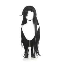 Peruca de cosplay longa reta preta de 70 cm para fantasia de anime