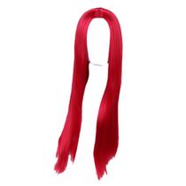 Peruca de cosplay longa vermelha de fibra sintética de alta temperatura 68cm