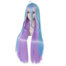 Peruca de cosplay, longo gradiente, roxo, azul, fio de alta temperatura Peruca de cosplay, longo gradiente, roxo, azul, fio de alta temperatura