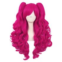 Peruca de cosplay MapofBeauty Lolita Long Curly 2 rabos de cavalo 70 cm