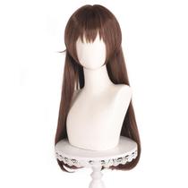Peruca de cosplay marrom longa reta 70 cm, sintética resistente ao calor Peruca de cosplay marrom longa reta 70 cm, sintética resistente ao calor
