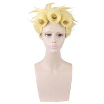 Peruca de cosplay para cabelo sintético Anime Giorno Giovanna 50cm Peruca de cosplay para cabelo sintético Anime Giorno Giovanna 50cm