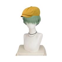 Peruca De Cosplay Para Meninos Demon Saja Em Verde E Amarelo, Resistente Ao Calor, Acessório De