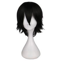Peruca de cosplay preta com corte curto e franja de 25 cm para adolescentes/adultos Peruca de cosplay preta com corte curto e franja de 25 cm para adolescentes/adultos