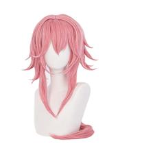 Peruca de cosplay rosa em camadas longas com pontas viradas 45 cm Heat R Peruca de cosplay rosa em camadas longas com pontas viradas 45 cm Heat R