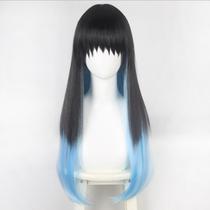 Peruca de cosplay Tokitous Muichirous 80cm de cabelo sintético