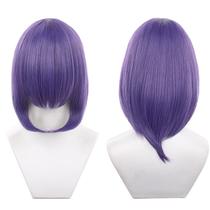 Peruca de cosplay XiongXiongle Deep Purple Short 40cm para adulto