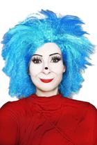 Peruca de fantasia ALLAURA compatível com Thing 1 e Thing 2 Blue Peruca de fantasia ALLAURA compatível com Thing 1 e Thing 2 Blue
