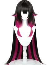 Peruca de fantasia meio a meio Vam-pire Long Straight Black Rose