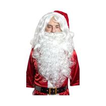Peruca De Papai Noel Adulto Com Barba Branca E Cabelo Longo Cacheado Para Acessório De Cosplay Em Peruca De Papai Noel Adulto Com Barba Branca E Cabelo Longo Cacheado Para Acessório De Cosplay Em