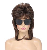 Peruca de tainha, aeromoça Joe Dirt Emo, traje feminino dos anos 80 Peruca de tainha, aeromoça Joe Dirt Emo, traje feminino dos anos 80