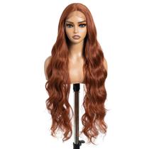 Peruca DEBUT Long Wavy Lace Front Ginger Auburn 90cm para mulheres