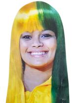 Peruca Do Brasil Longa C/franja Verde Amarelo Copa Do Mundo