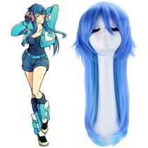 Peruca Dramatical Murder DMMds Anime Cabelo Sintético Longo Azul