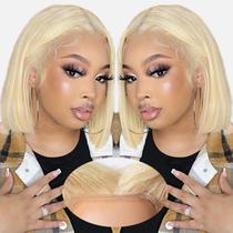 Peruca EAGERA Blonde Bob 613 Human Hair 16 cm com fecho de renda HD Peruca EAGERA Blonde Bob 613 Human Hair 16 cm com fecho de renda HD