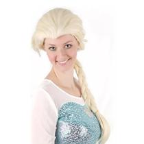 Peruca Elsa Frozen Adulto com Trança Loira