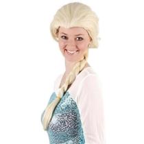 Peruca Elsa Frozen Adulto com Trança Loira