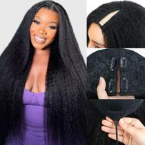 Peruca em V Goulus Kinky Straight 100% cabelo humano 45 cm 180% Peruca em V Goulus Kinky Straight 100% cabelo humano 45 cm 180%