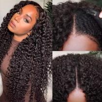 Peruca em V Part Qunatuma Human Hair 150% Densidade Encaracolada 50cm