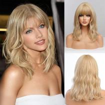 Peruca EMMOR Short Curly with Bangs Wavy Bob 18cm para mulheres