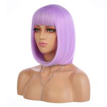 Peruca EniLecor Short Bob 30cm reta sintética para mulheres