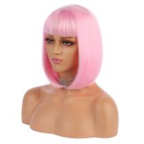 Peruca EniLecor Short Bob 30cm reta sintética para mulheres