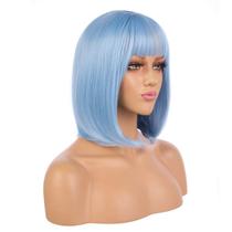 Peruca EniLecor Short Bob 30cm reta sintética para mulheres