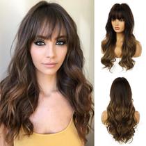 Peruca Esmee 24 Long Synthetic Ondulado Hair Ombre Marrom Escuro para Mulheres Peruca Esmee 24 Long Synthetic Ondulado Hair Ombre Marrom Escuro para Mulheres