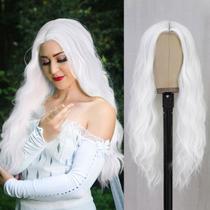 Peruca Fancy Hair Branca Longa Encaracolada Sintética 61 cm