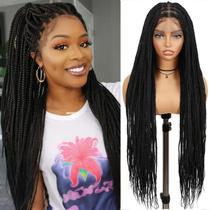 Peruca Fancy Hair, caixa sem nós, trançada, 96 cm, sintética, preta Peruca Fancy Hair, caixa sem nós, trançada, 96 cm, sintética, preta