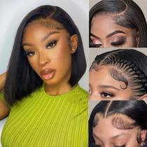 Peruca FANXIU Bob Human Hair 13x6, renda frontal, 40 cm, 200% de densidade Peruca FANXIU Bob Human Hair 13x6, renda frontal, 40 cm, 200% de densidade