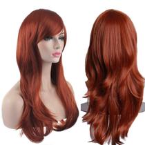 Peruca feminina AKstore, resistente ao calor, 70 cm de comprimento, cabelo castanho encaracolado