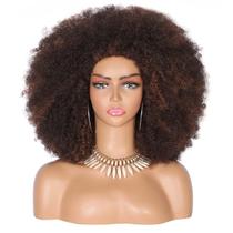 Peruca feminina Kalyss 16 longa afro para mulheres negras, marrom Peruca feminina Kalyss 16 longa afro para mulheres negras, marrom