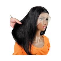 Peruca Feminina Lisa De Cabelo Humano Bob Com Renda Frontal 180% Densidade 13x4 Renda HD