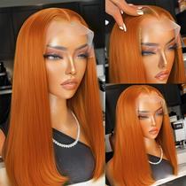 Peruca FFEGG Bob Orange Ginger 100% cabelo humano virgem 25cm Peruca FFEGG Bob Orange Ginger 100% cabelo humano virgem 25cm