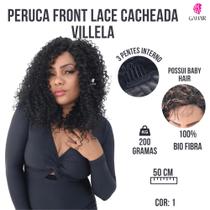 Peruca Front Lace Cacheada 100% Bio Fibra -Villela -Sleek - Acabamento Das Gringa+Baby Hair