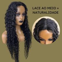 Peruca front lace cacheada ondulada comprida ombre hair 80cm