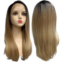 Peruca front lace hd loira ombre hair preto 55cm OTSNDBLND