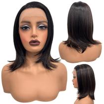 Peruca front lace média curta orgânica futura 13x1 premium