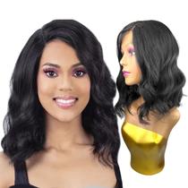 Peruca front lace organica curta aspecto natural premium