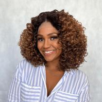 Peruca Front Lace Wig Cacheada-Fibra Premium- 35cm-MISSY