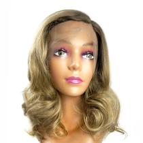 Peruca Front Lace Wig Dani Cabelo Ondulado Fibra Premium 40Cm