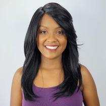 Peruca Front Lace Wig Lisa Preta -Fibra Premium-55cm- BS110